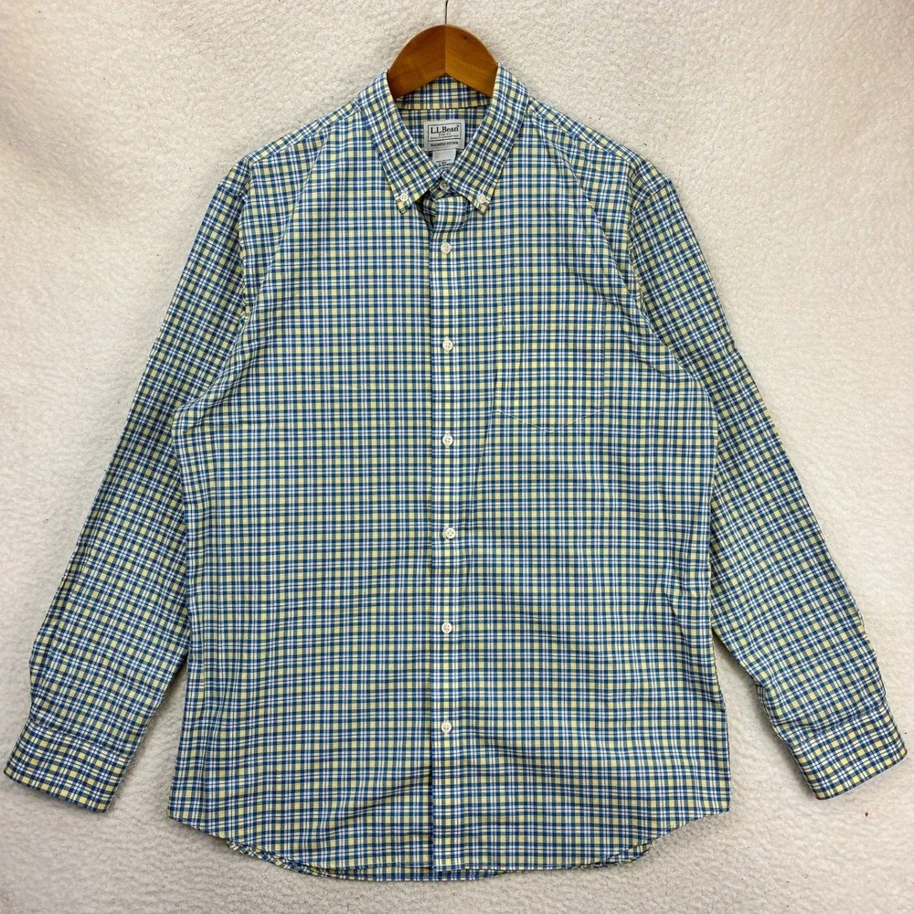 L.L.Bean Button Down Shirts Men's L Red Green Plaid Long Sleeve Casual Lot of 5 - Picture 12 of 16